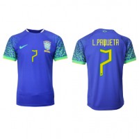 Brasil Lucas Paqueta #7 Fotballklær Bortedrakt VM 2022 Kortermet